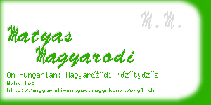 matyas magyarodi business card